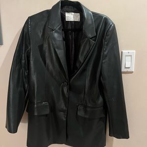 Oak + Fort faux leather blazer size XS